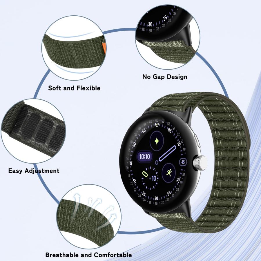 【並行輸入品】[RosMank] ナイロン バンド Google Pixel Watch 4 41mm 対応、波型交換用ストラップ Google_3
