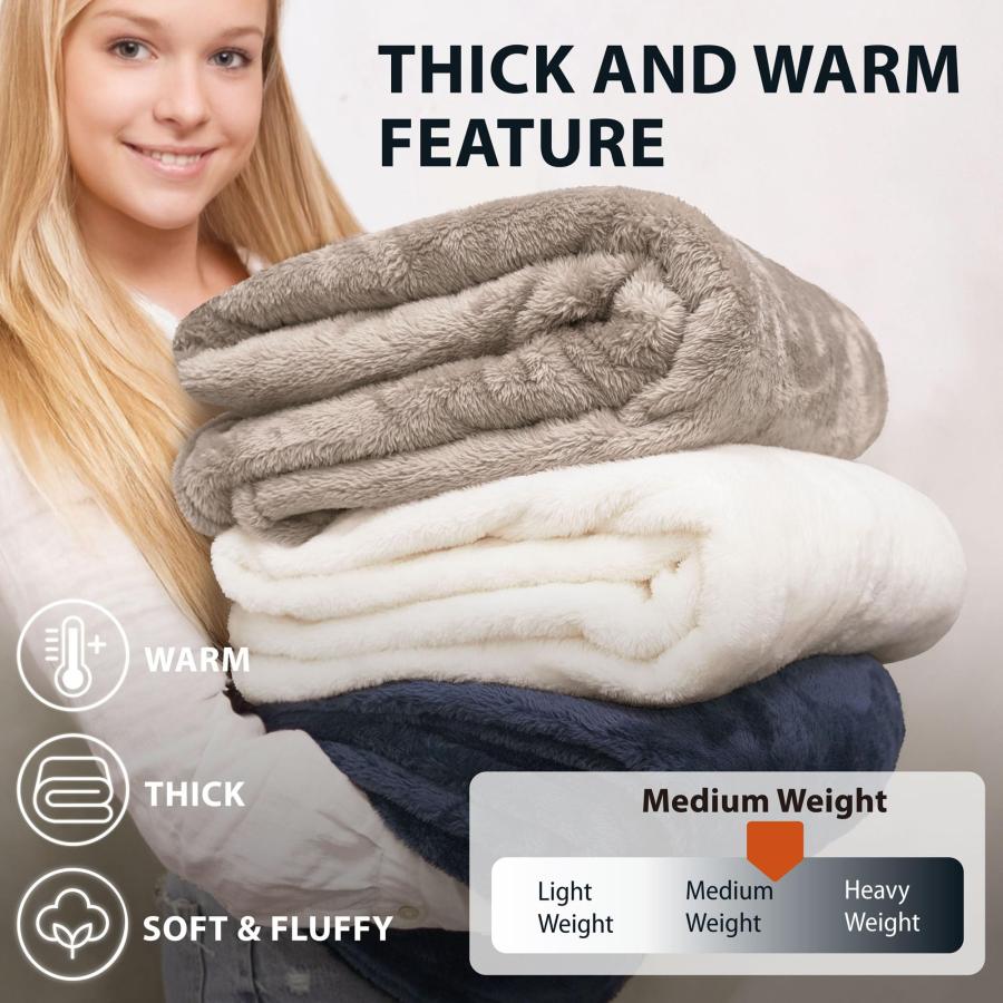 【並行輸入品】 DEZ FURNISHINGS Ultra Soft Plush Fleece Throw Blanket， Double Si_9