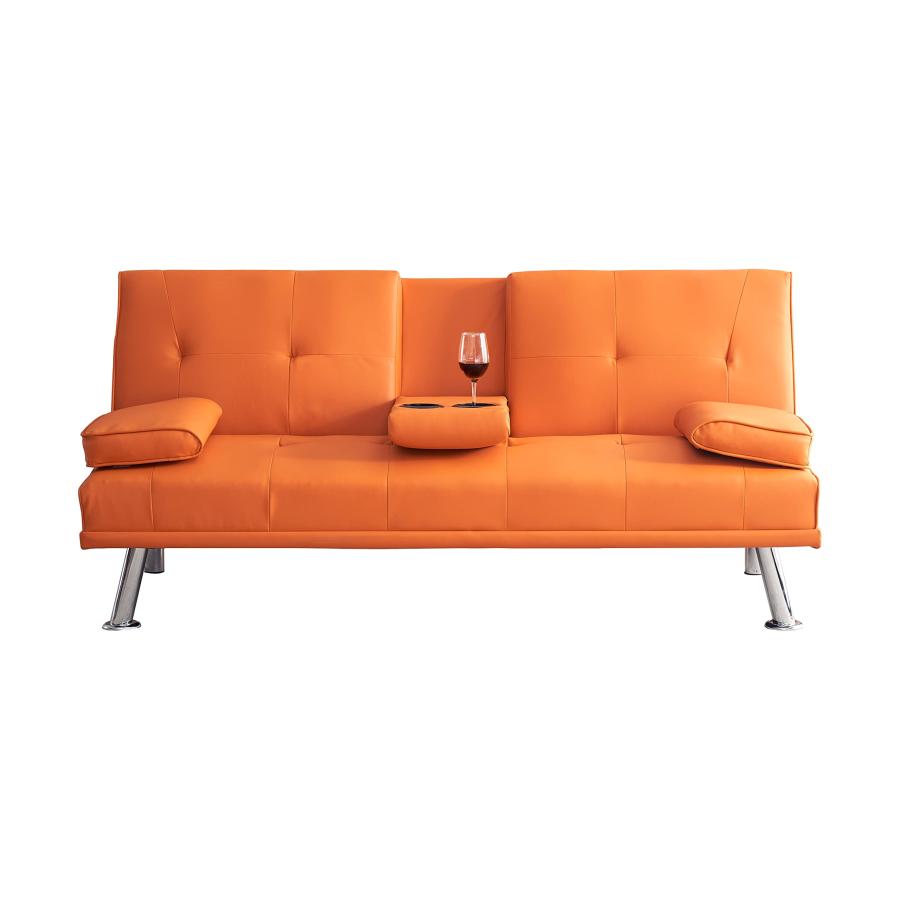 【並行輸入品】 Japovker Futon Sofa Bed， 67'' Convertible PU Leather Modern Futo_9