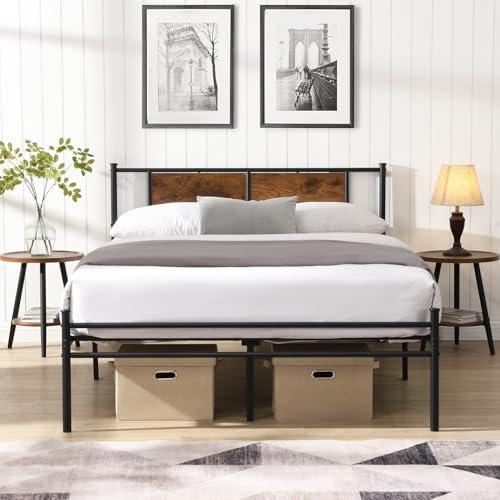 【並行輸入品】 Clyrava Full Size Bed Frames， Metal Platform Bed Full with Wood_1