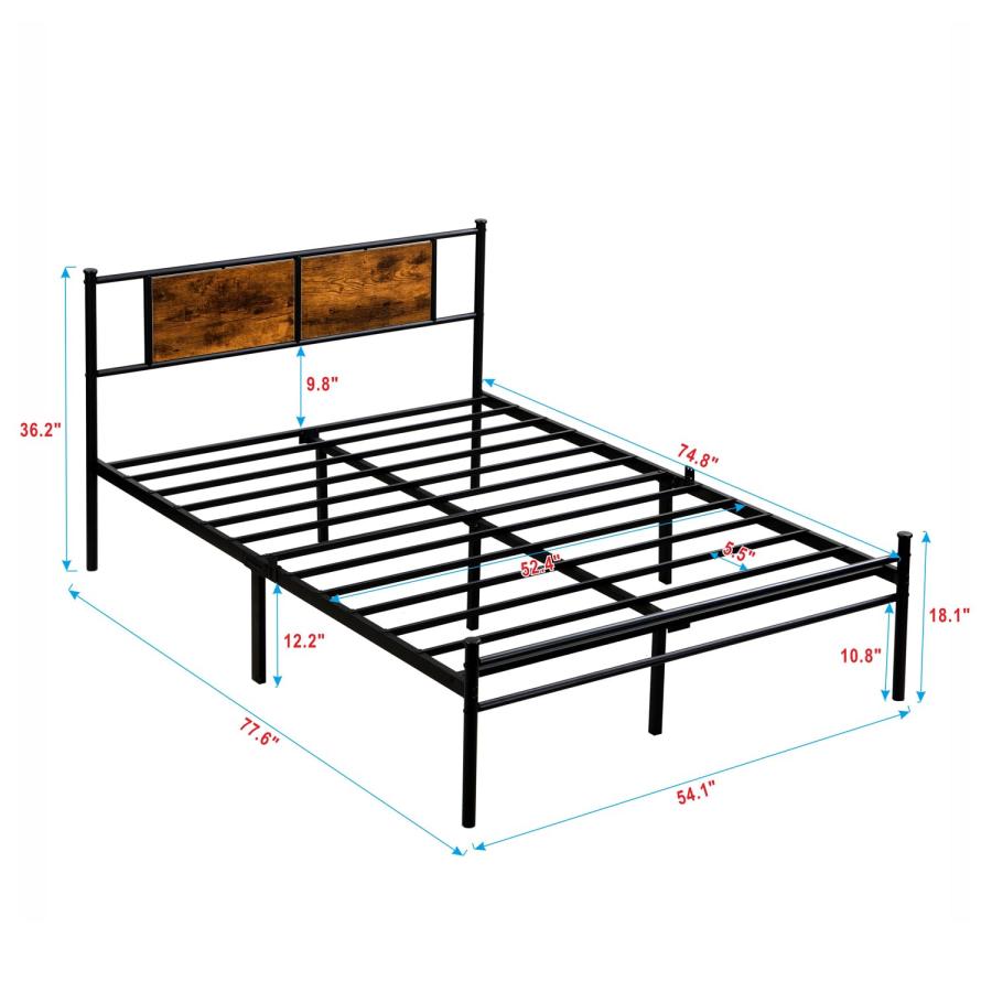 【並行輸入品】 Clyrava Full Size Bed Frames， Metal Platform Bed Full with Wood_3