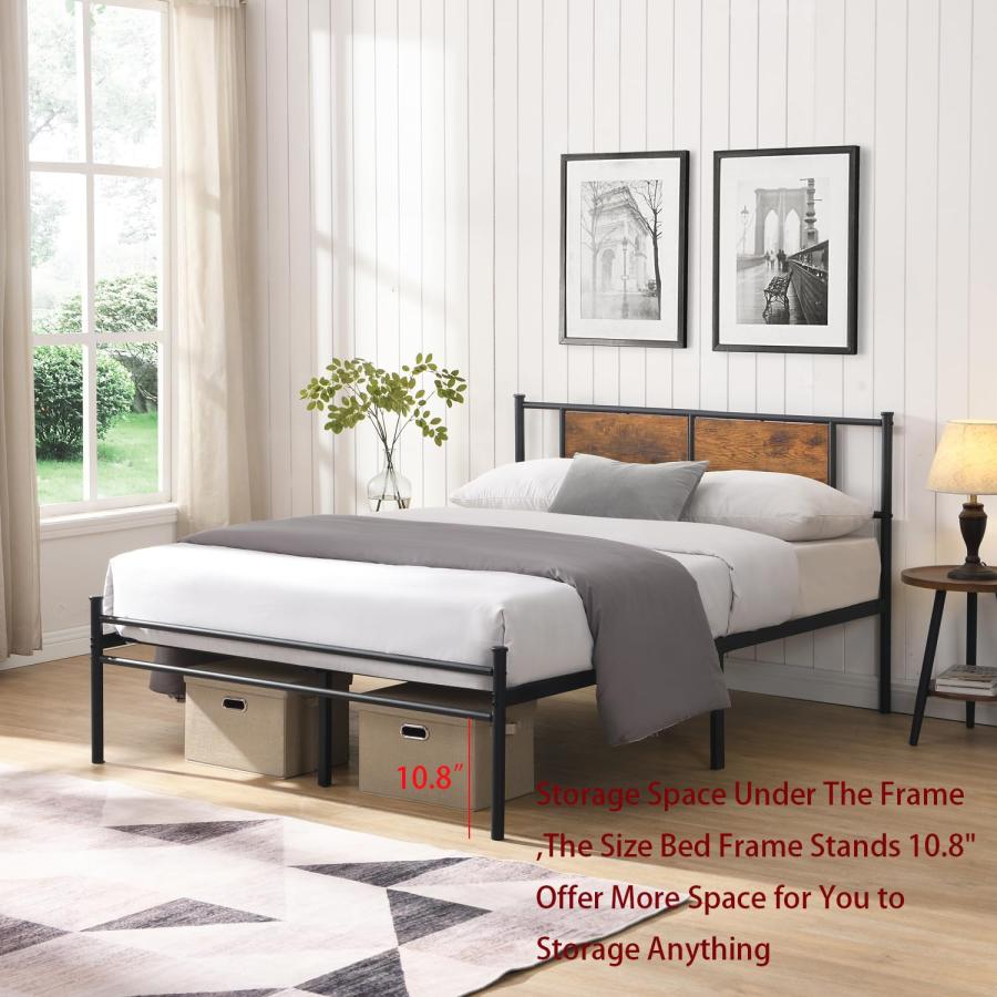 【並行輸入品】 Clyrava Full Size Bed Frames， Metal Platform Bed Full with Wood_9
