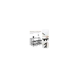 【並行輸入品】 uhomepro 4 Piece Kitchen Bar Table Set with Storage Shelves 57