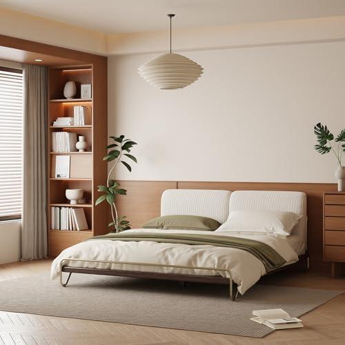 【並行輸入品】 Lartis Platform Bed Frame， King Size Bed Frame， with Corduroy Fa_4