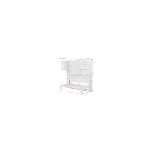 【並行輸入品】 SOFTSEA Twin Size Horizontal Murphy Bed with Bookcase, LED Lightの画像