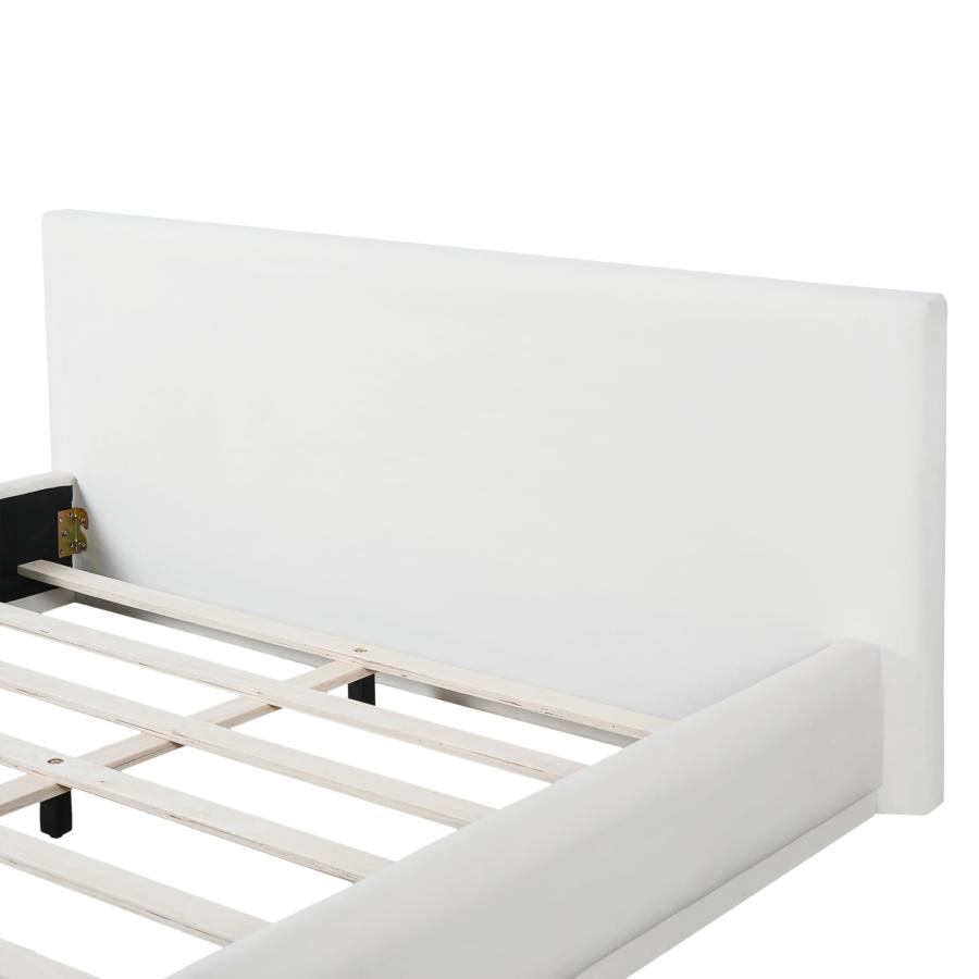 【並行輸入品】 Virubi Queen Size Soft Velvet Upholstered Low Platform Bed Frame_6