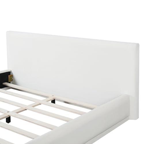 【並行輸入品】 Virubi Queen Size Soft Velvet Upholstered Low Platform Bed Frame_7
