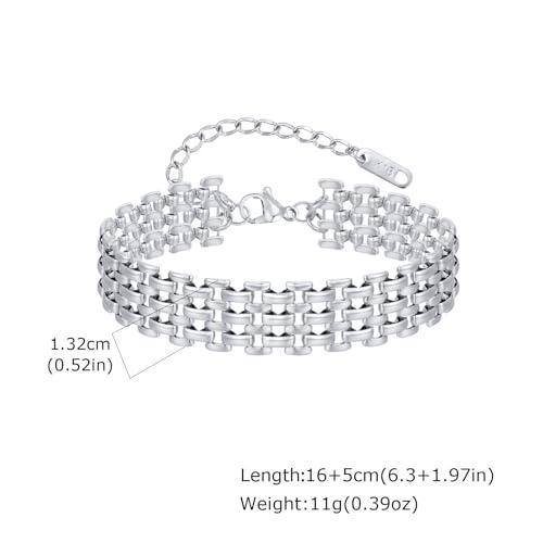 【並行輸入品】 Stainless Steel Mesh Watch Band Bracelet & Necklace, Gold and Siの画像