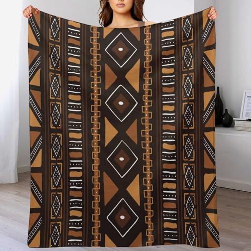【並行輸入品】 ZhiRain African Tribal Throw Blanket African Mud Cloth Pattern A