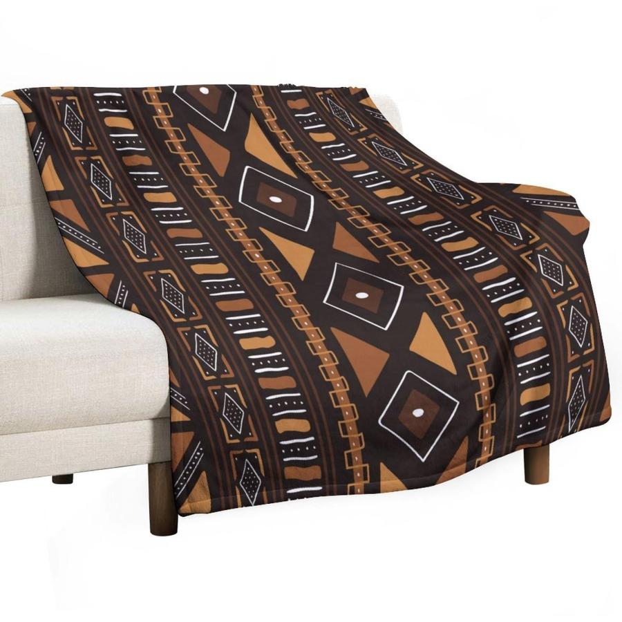 【並行輸入品】 ZhiRain African Tribal Throw Blanket African Mud Cloth Pattern A