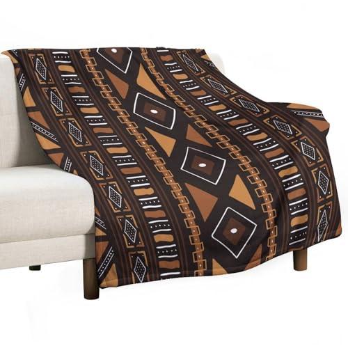 【並行輸入品】 ZhiRain African Tribal Throw Blanket African Mud Cloth Pattern A