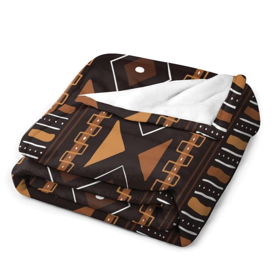 【並行輸入品】 ZhiRain African Tribal Throw Blanket African Mud Cloth Pattern A