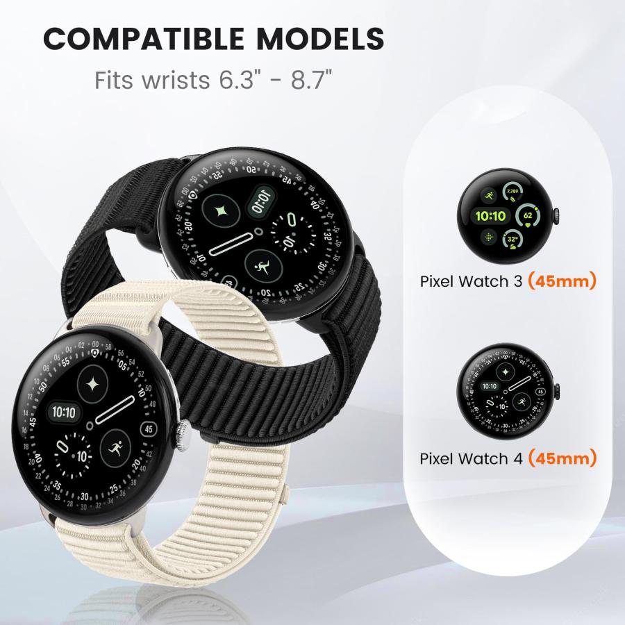 【並行輸入品】BandRain ナイロンループスポーツバンド Google Pixel Watch 4/3/2/1 45mm 41mmバンドに対_3
