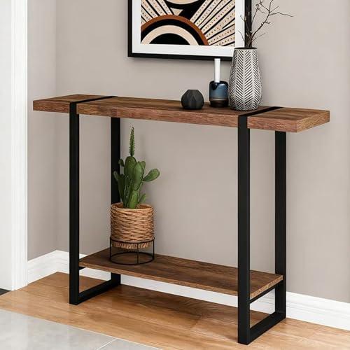 【並行輸入品】 Modern Wooden Entryway Console Table，with Wrought Iron Table Leg_7