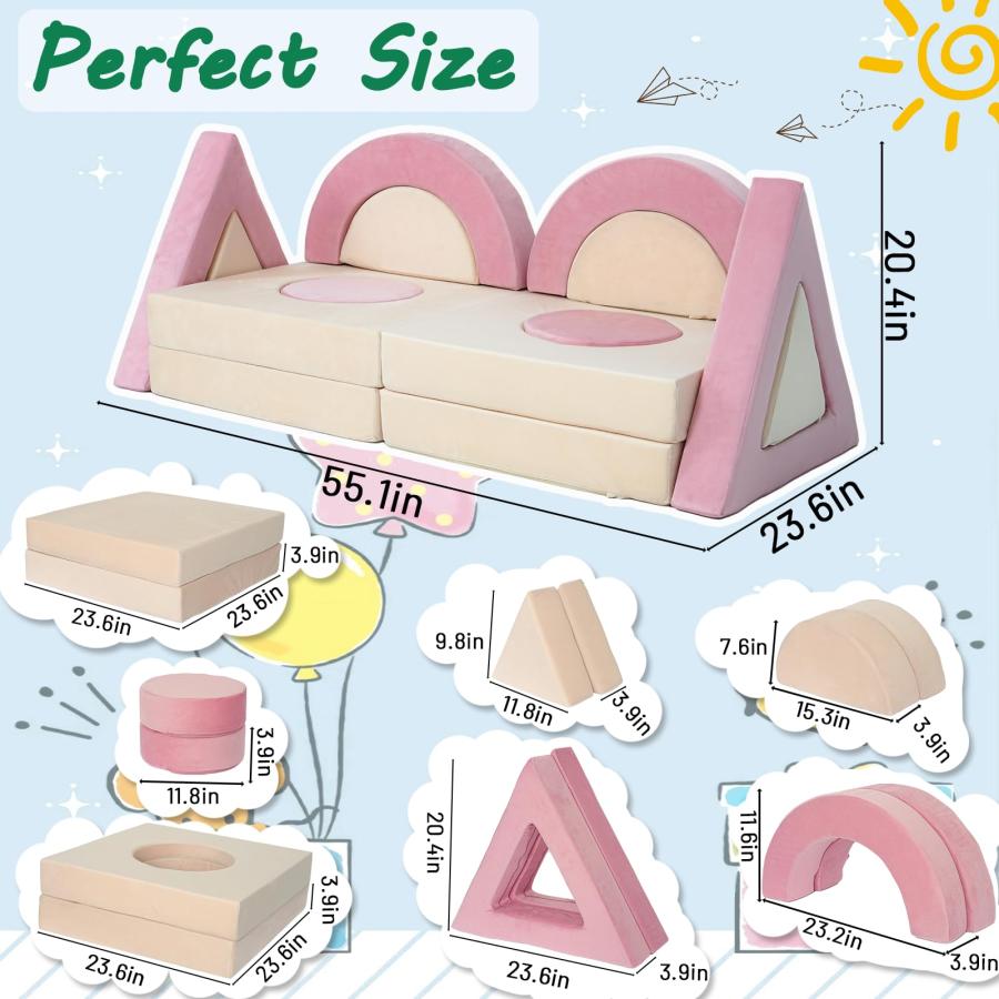 【並行輸入品】 VERASCOT Modular Kids Play Couch Kids Couch for Playroom Bedro_3