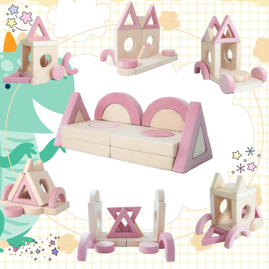 【並行輸入品】 VERASCOT Modular Kids Play Couch Kids Couch for Playroom Bedro_9