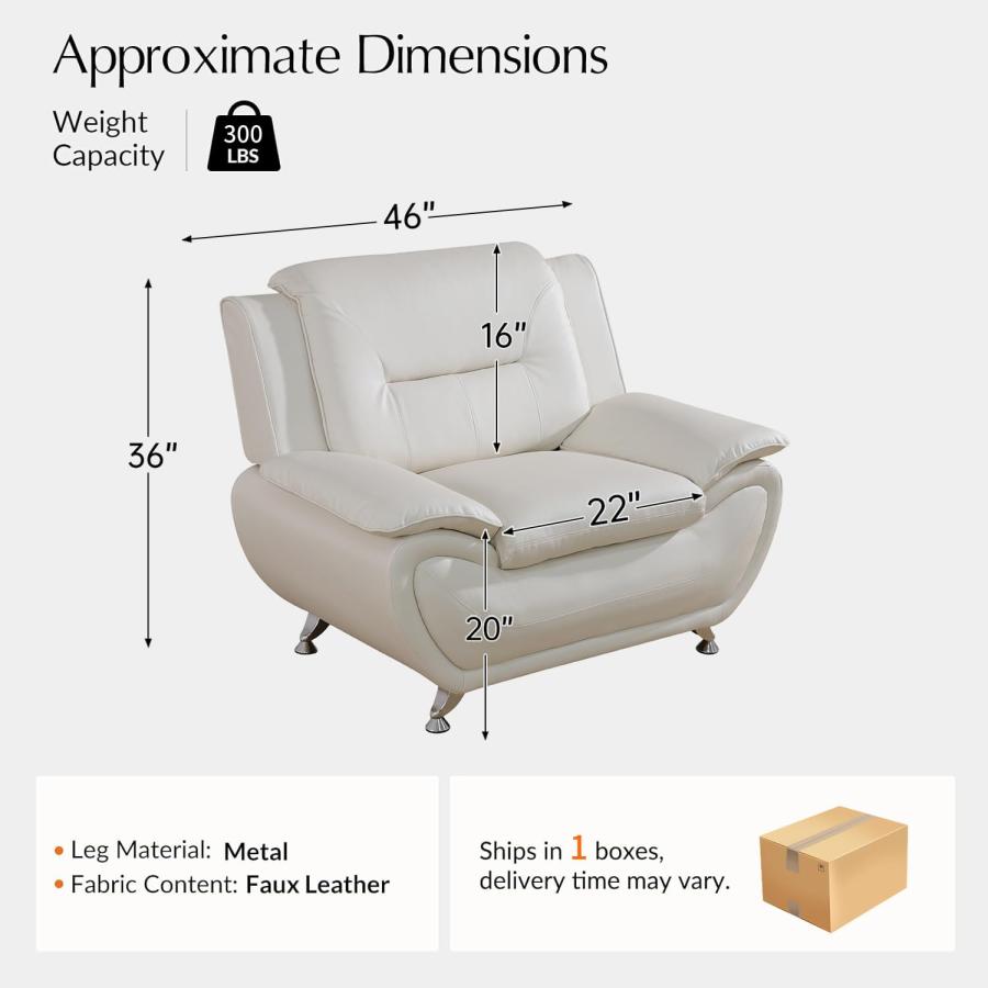 【並行輸入品】 Snuptor Leather Sofa Chair，Oversized 46" Accent Chair Couch for