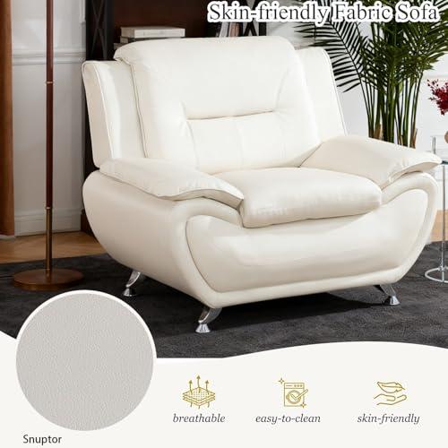 【並行輸入品】 Snuptor Leather Sofa Chair，Oversized 46" Accent Chair Couch for