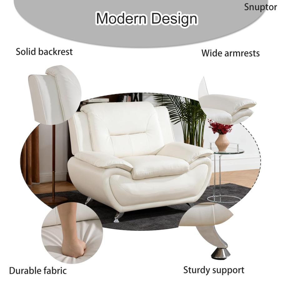 【並行輸入品】 Snuptor Leather Sofa Chair，Oversized 46" Accent Chair Couch for
