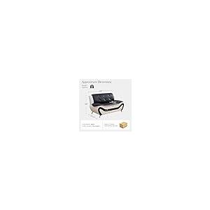 【並行輸入品】 Snuptor Leather Loveseat Sofa，60" Love Seat Couch for Living Roo_5