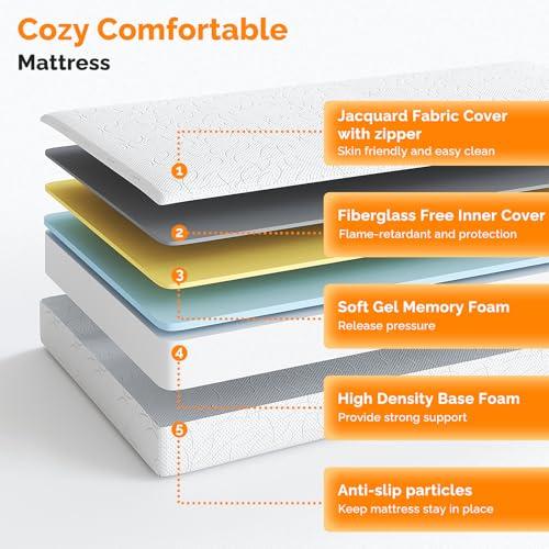 【並行輸入品】 VINGLI 6 Inch Twin Mattress Set of 2 for Kids Bunk Bed Memory Fo_6