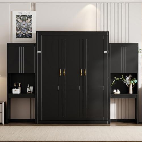 【並行輸入品】 Merax Queen Size Murphy Bed with Desk Vanity and Cabinets,Hideawの画像