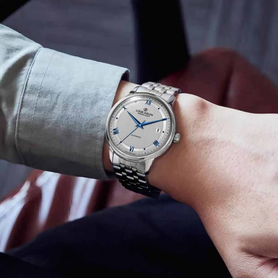 並行輸入品】 LOUIE JUELEN Automatic Watch, Stainless Steel Band