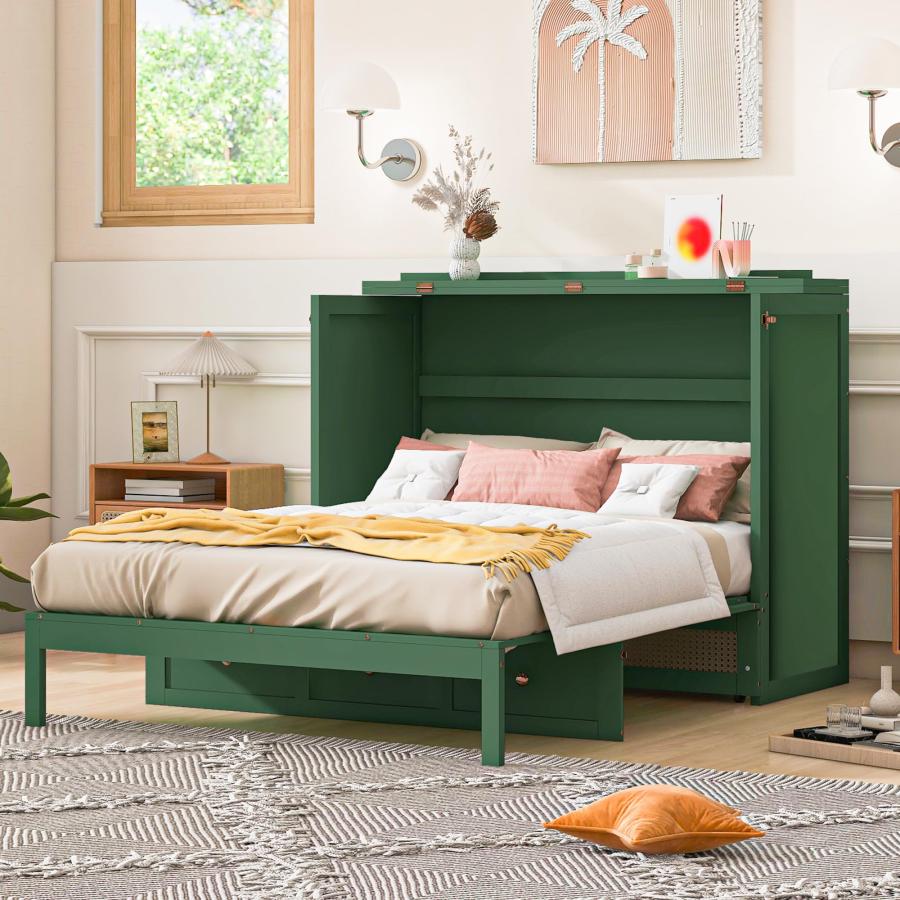 【並行輸入品】Harper & Bright Designs フルマーフィーベッドキャビネット 大きな引き出し付き ソリッドパインチェスト キュ