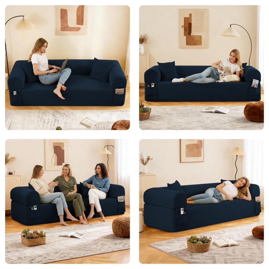 【並行輸入品】 Boneless Couches for Living Room，83" Modern 3 Seater Sofa No Ass_3