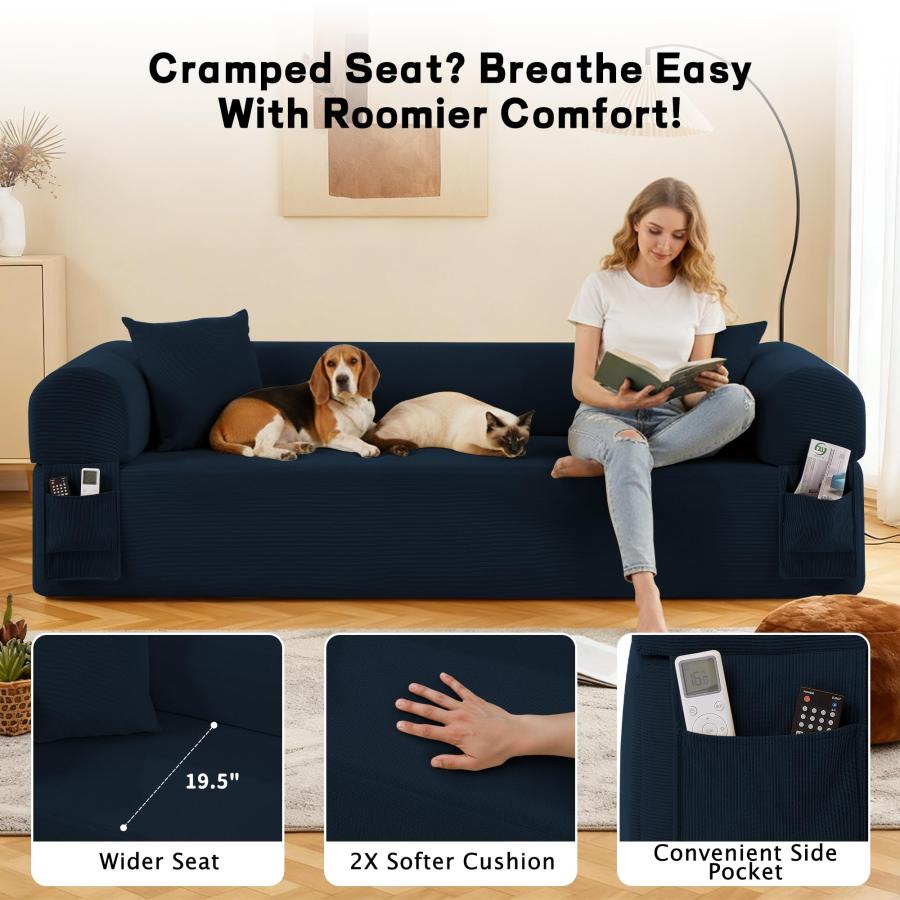 【並行輸入品】 Boneless Couches for Living Room，83" Modern 3 Seater Sofa No Ass_9