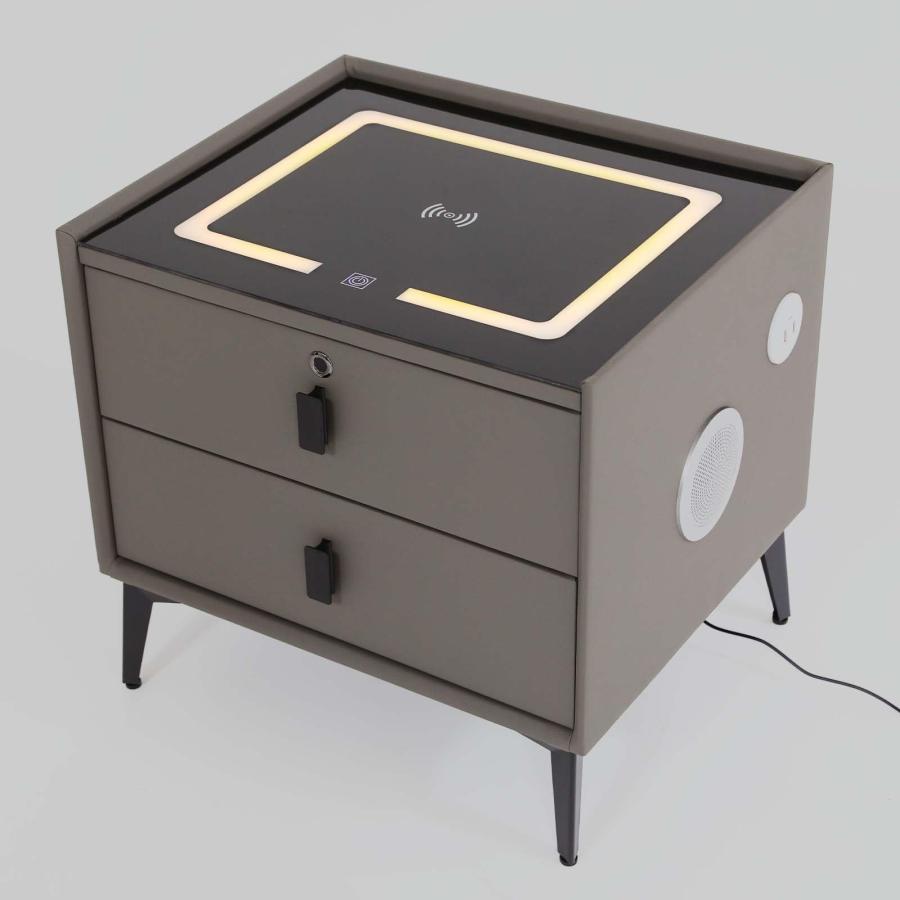 【並行輸入品】 WINNIESHOP Smart Nightstand with Charging Station， Adjustable LE_6