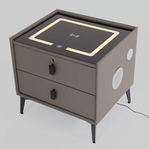 【並行輸入品】 WINNIESHOP Smart Nightstand with Charging Station， Adjustable LE_7
