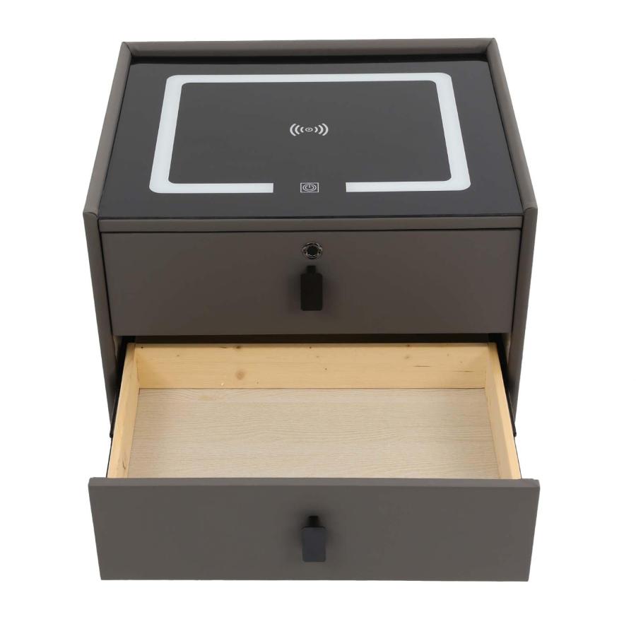 【並行輸入品】 WINNIESHOP Smart Nightstand with Charging Station， Adjustable LE_9