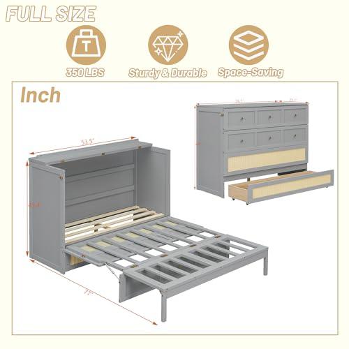 【並行輸入品】 OYUMOENTS Full Size Murphy Bed， Full Size Murphy Bed Cabinet wit