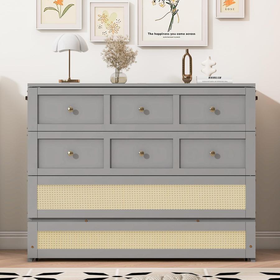 【並行輸入品】 OYUMOENTS Full Size Murphy Bed， Full Size Murphy Bed Cabinet wit
