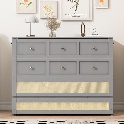 【並行輸入品】 OYUMOENTS Full Size Murphy Bed， Full Size Murphy Bed Cabinet wit