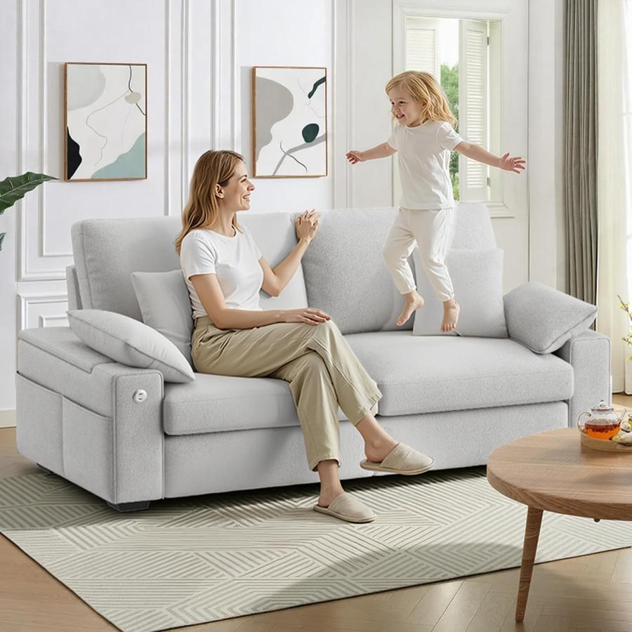並行輸入品】CHAIRKER 76インチ モダンソファ リビングルーム用 快適な