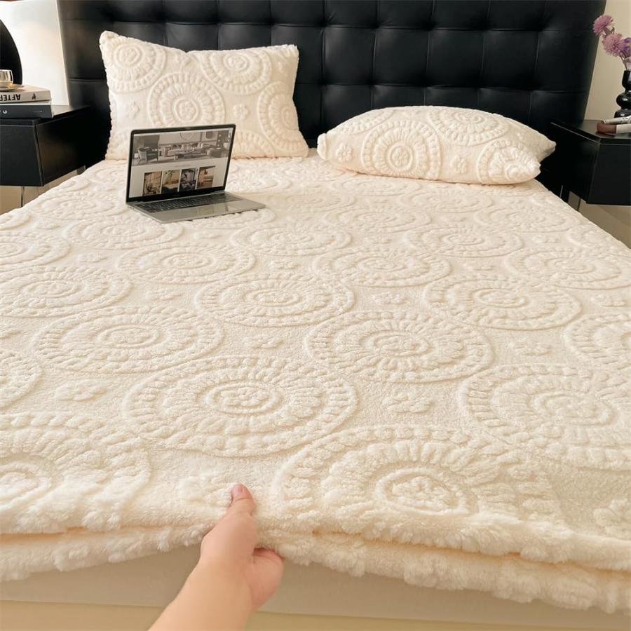 【並行輸入品】 Deep Fitted Sheet Queen(No Pillowcases) Winter Warm Thickened Pl_3