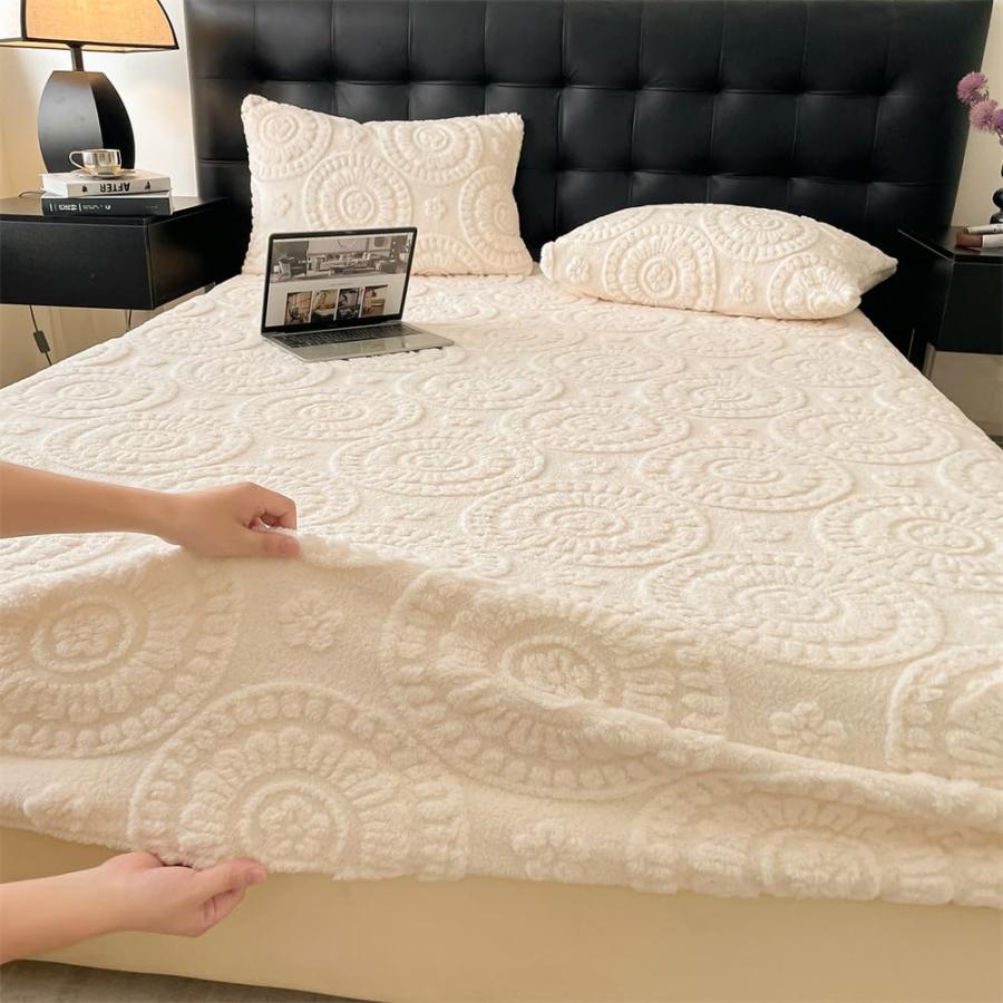 【並行輸入品】 Deep Fitted Sheet Queen(No Pillowcases) Winter Warm Thickened Pl_9