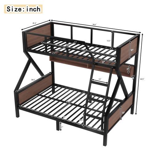 【並行輸入品】 Bellemave Twin Over Full Bunk Bed with Storage Shelves and LED L_4