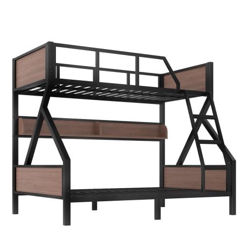 【並行輸入品】 Bellemave Twin Over Full Bunk Bed with Storage Shelves and LED L_8