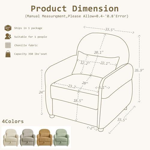 【並行輸入品】 Mofolit 33.5" Mordern Accent Chairs，Reading Chair with Storage，S_4