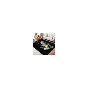 【並行輸入品】 Fishing Rug 6x6 Bedroom， Hunting Pattern Washable Area Rugs for_2