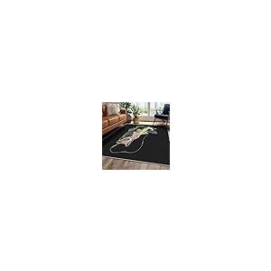 【並行輸入品】 Fishing Rug 6x6 Bedroom， Hunting Pattern Washable Area Rugs for_5