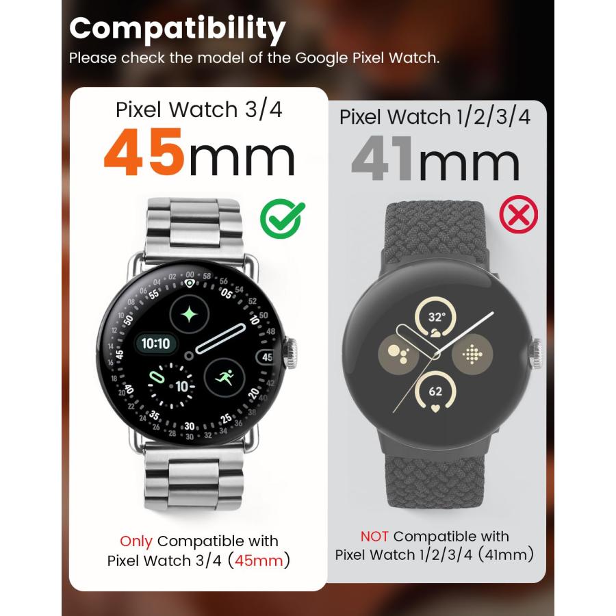 並行輸入品】BlackProメタルバンド Google Pixel Watch 4 45mmバンド 