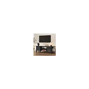 【並行輸入品】ZOSQUARE 65インチ テレビスタンド 最大75インチのテレビ用 溝付きエンターテイメントセンター 調節可能な棚付き カーブ_2