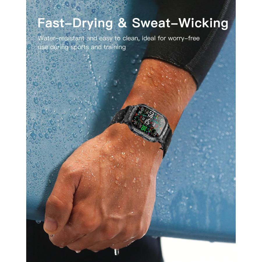 【並行輸入品】 YAJOJO Bands for TAEPOK P110 Smart Watch，Nylon Sport Wristband f