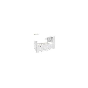 【並行輸入品】 Twin Bed Frame with 3 Tier Storage Bookcases Headboard， Captain_5