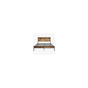 【並行輸入品】 Beuiosda Rustic Queen Size Bed Frame with Storage Headboard Plat_2