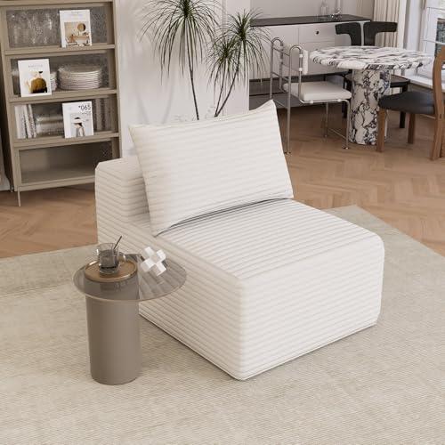 【並行輸入品】 Oversized Cloud Modular Sofa Deep Seat Corduroy Couch with Pil_1